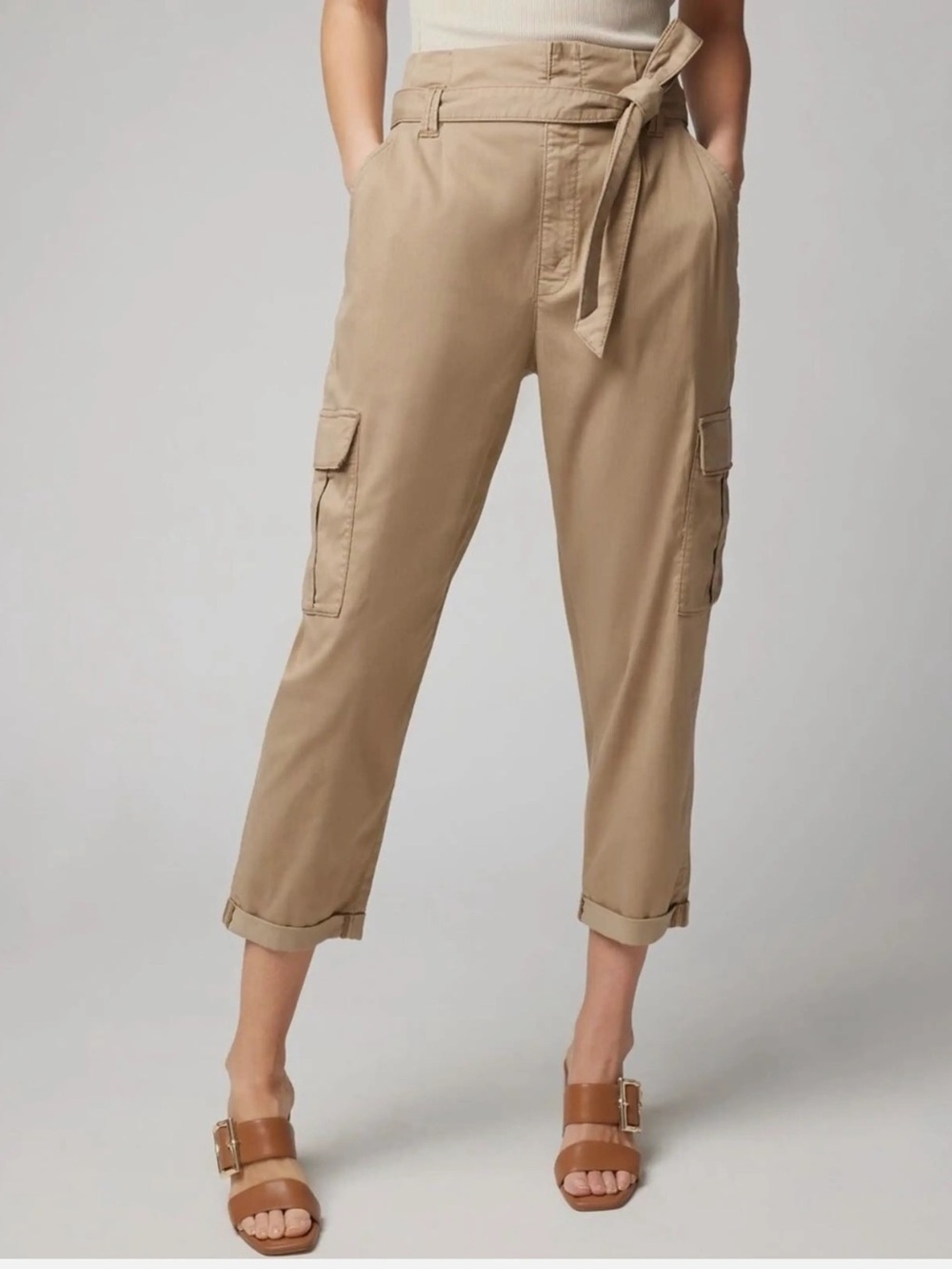 WHBM White House Black Market Paper Bag Extra High Rise Tapered Ankle Pants